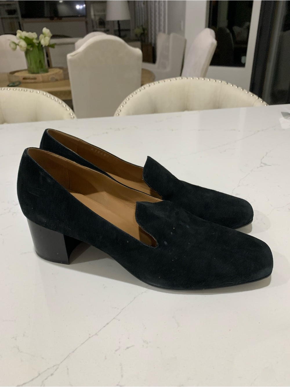 Aquatalia Marsha Suede Heels Pumps Square Block Shoes Size 10